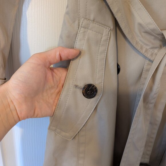 Banana Republic Trench Coat Tan Neutral Rain Fall Winter Chic Long Tailored - Picture 2 of 10